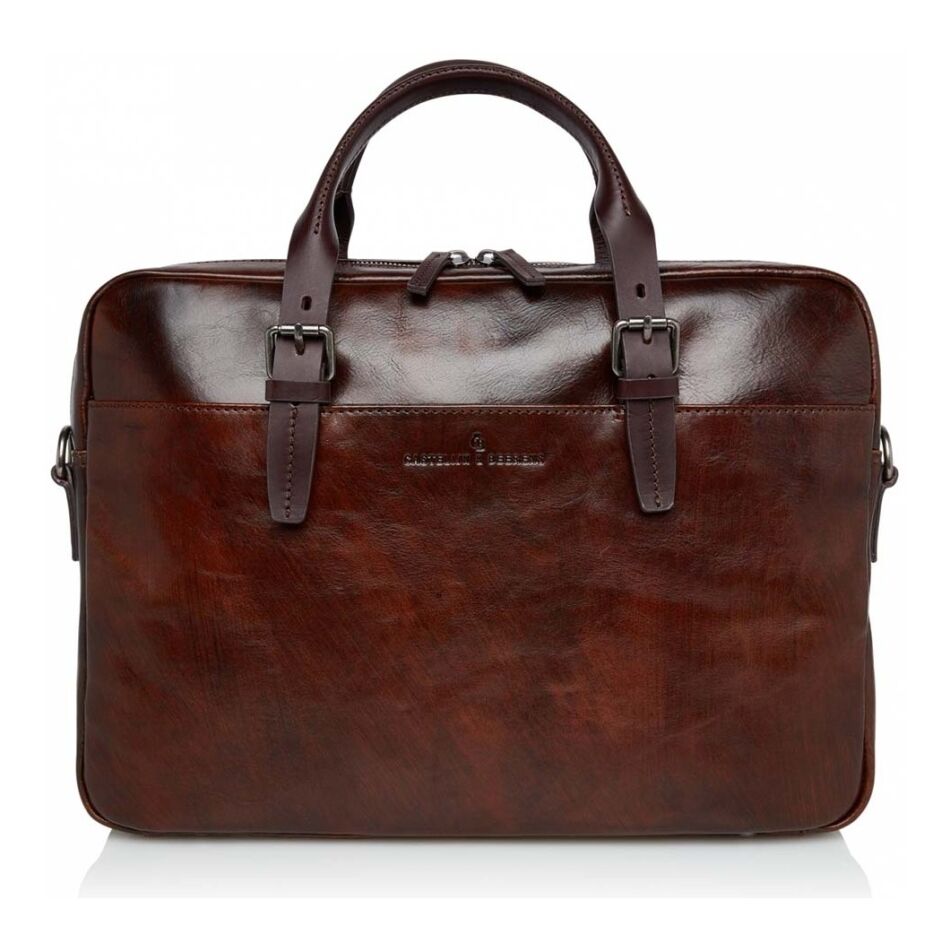 Castelijn & Beerens Rien Laptoptas 15.6 Inch RFID cognac | Wennekes.nl