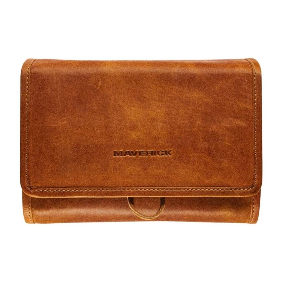 Maverick Maverick New Men Ophangbare Lederen Toiletzak cognac | Wennekes.nl