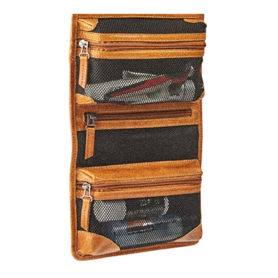Maverick Maverick New Men Ophangbare Lederen Toiletzak cognac | Wennekes.nl