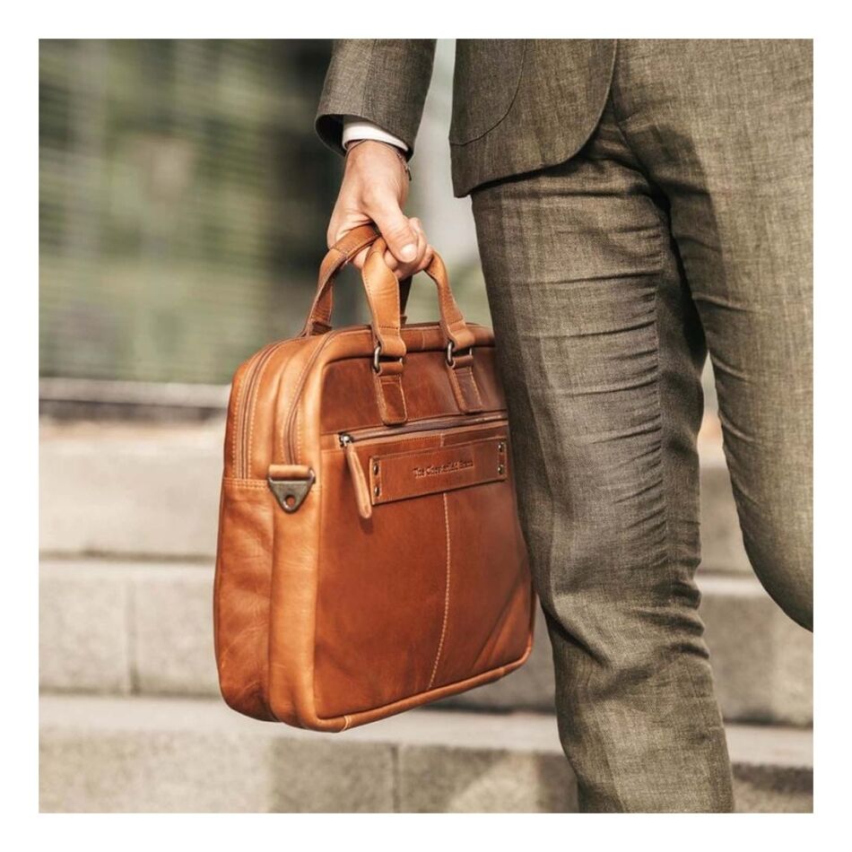 The Chesterfield Brand Laptoptas Seth cognac | Wennekes.nl