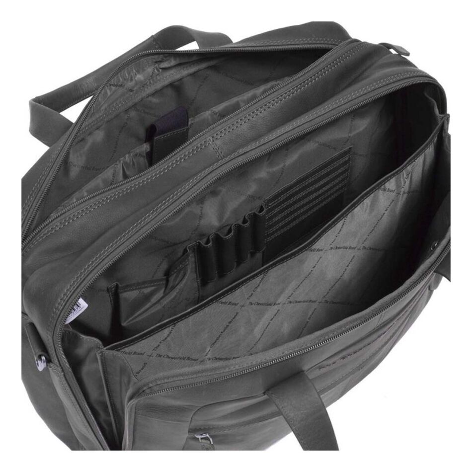 The Chesterfield Brand Laptoptas Groot 17 inch Ryan zwart | Wennekes.nl