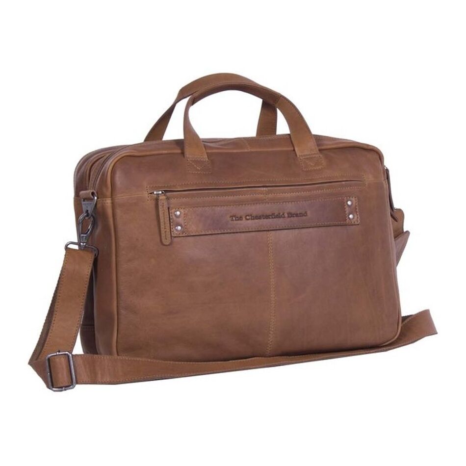 The Chesterfield Brand Laptoptas Groot 17 inch Ryan cognac | Wennekes.nl