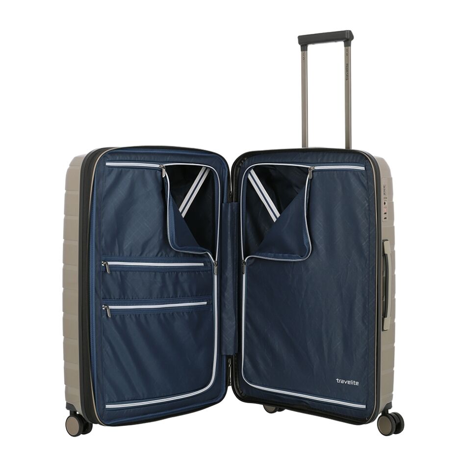 Travelite Air Base 4W Trolley M Exp. champagne | Wennekes.nl