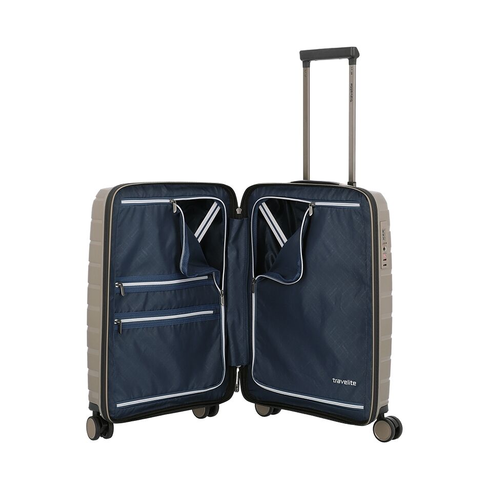 Travelite Air Base 4W Trolley S champagne | Wennekes.nl