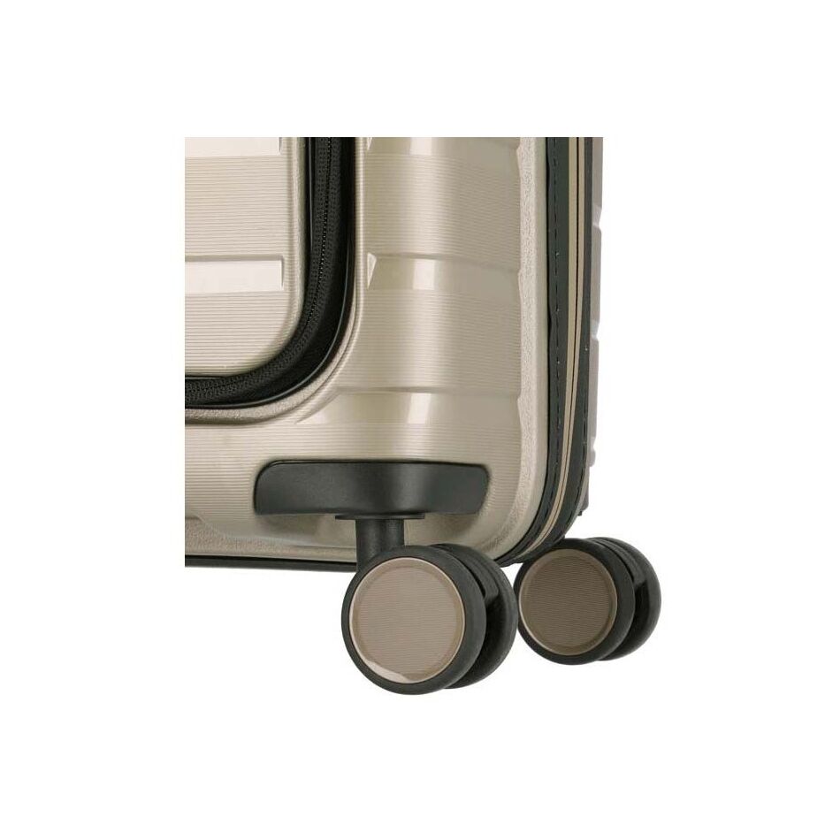 Travelite Air Base 4W Trolley S with Front Pocket champagne | Wennekes.nl
