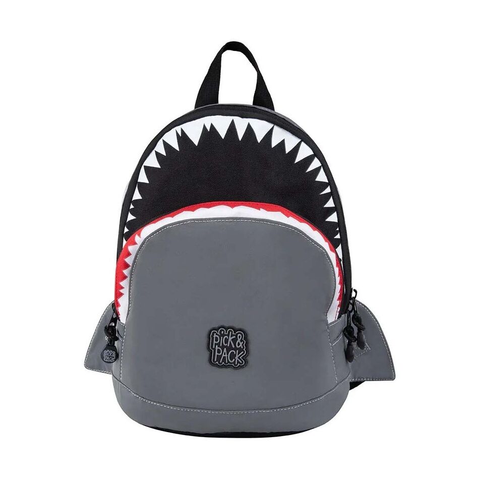 Pick & Pack Shark Shape Reflecting Backpack S grijs | Wennekes.nl