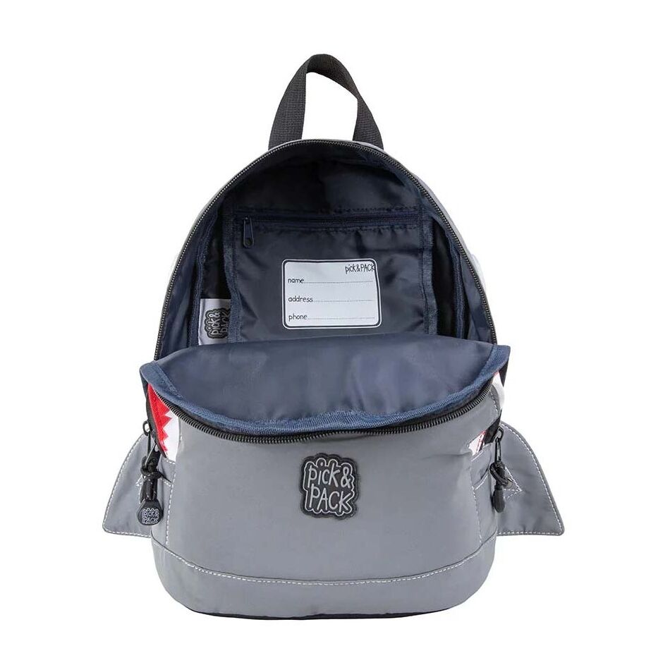 Pick & Pack Shark Shape Reflecting Backpack S grijs | Wennekes.nl