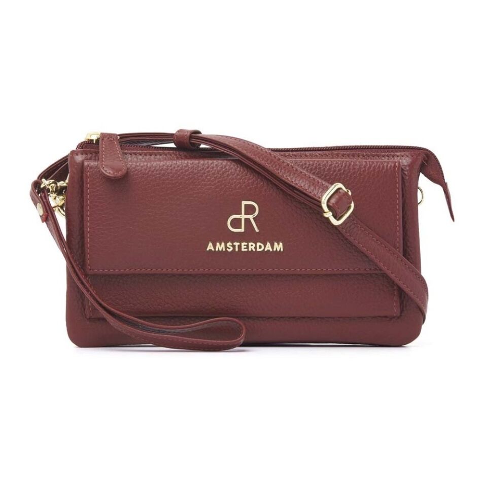 De Rooy dR Amsterdam Mint Schouderstas / Clutch bordeaux | Wennekes.nl