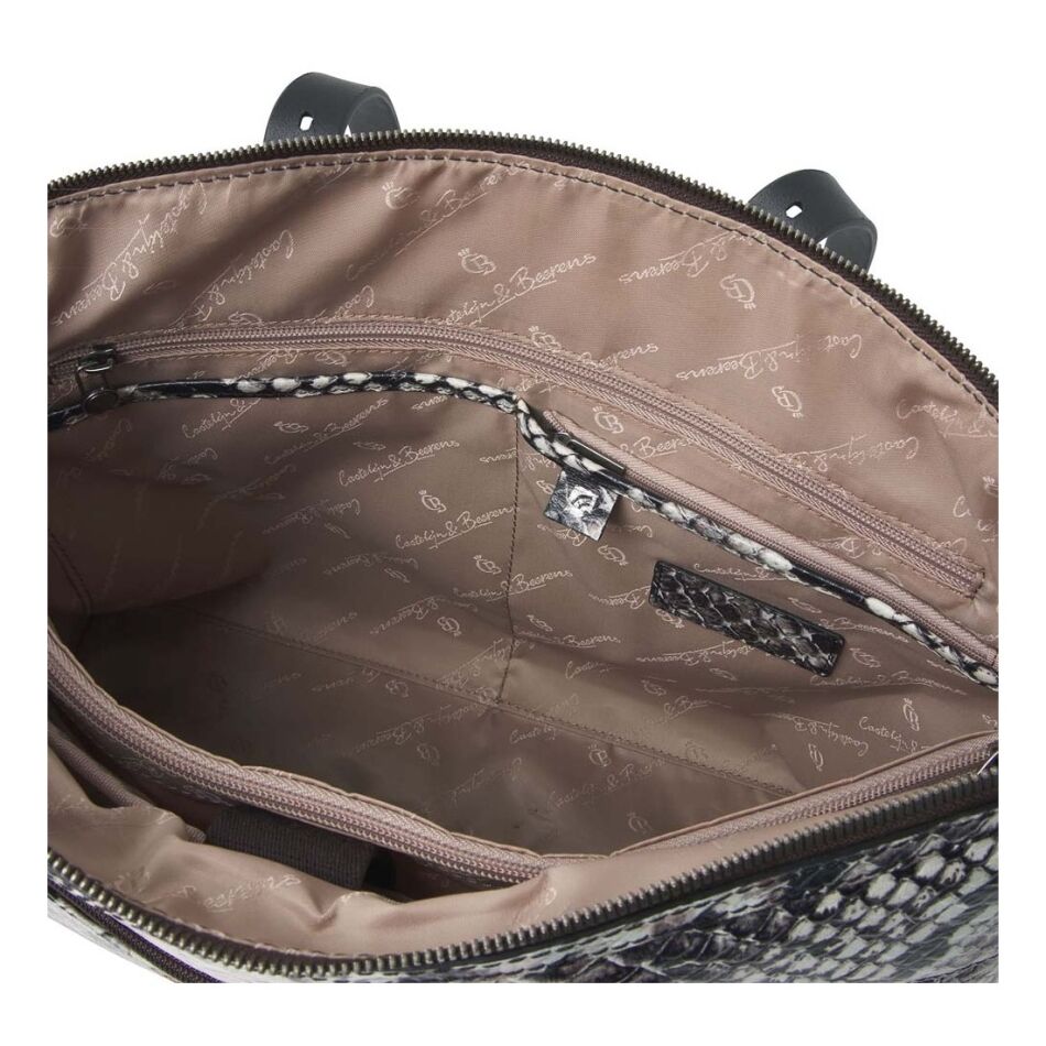 Castelijn & Beerens Limited Edition Python Shoulderbag 15,6 inch zwart | Wennekes.nl