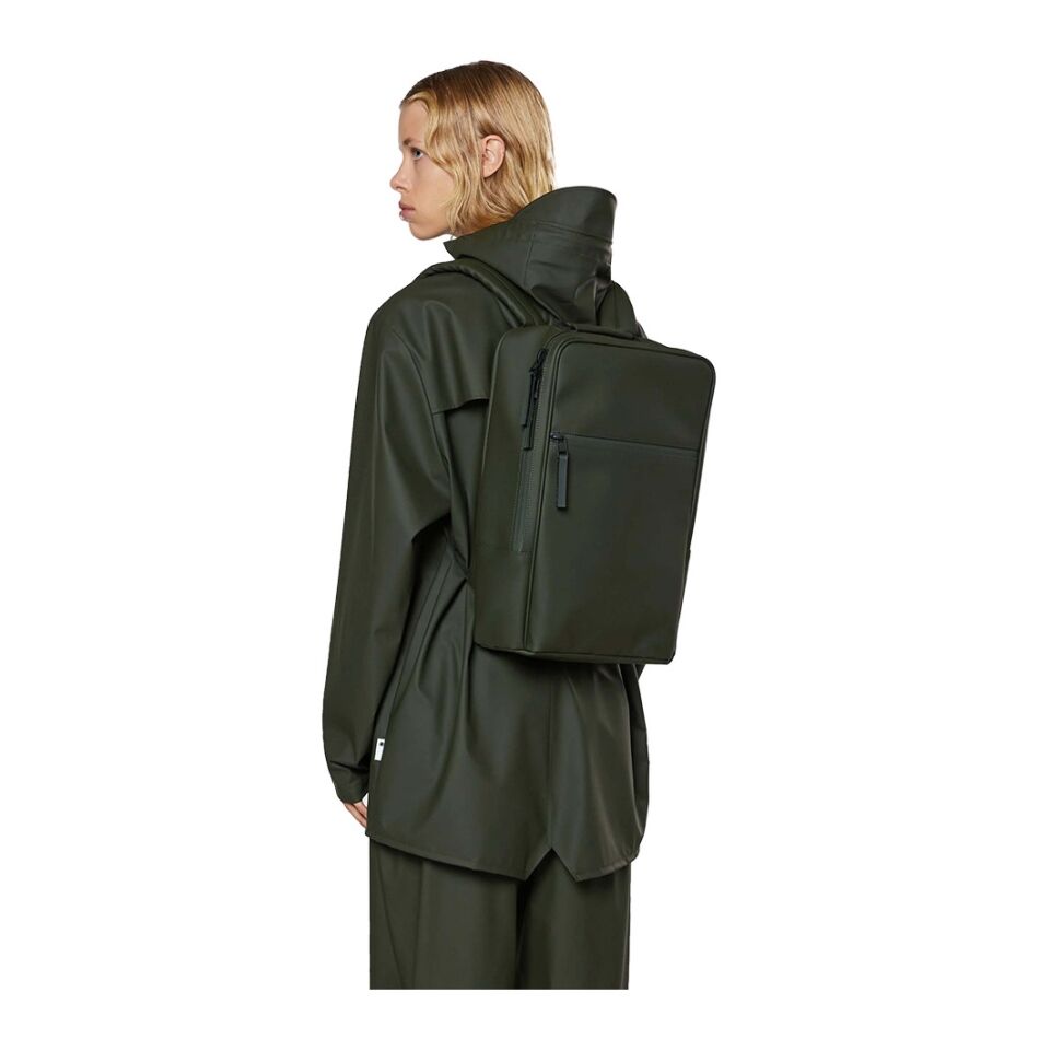 Rains Book Backpack W3 groen | Wennekes.nl