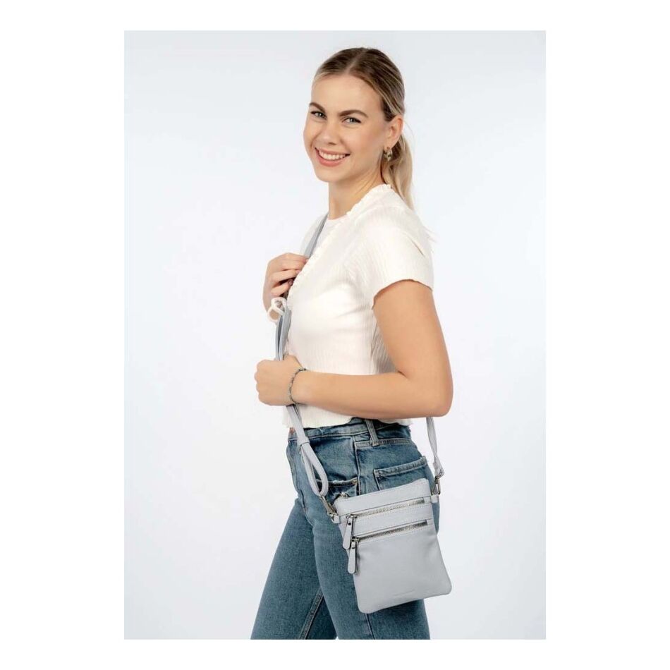 Emily & Noah Emma Handtas Klein Dubbele Rits grijs | Wennekes.nl