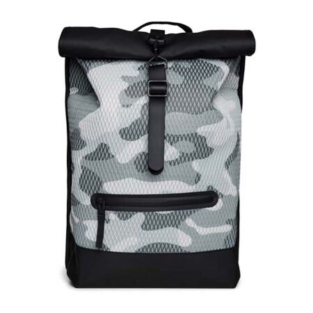 Rains Rolltop Rucksack Mesh W3 Zwart combi Rains Rolltop Rucksack Mesh W3 Zwart combi