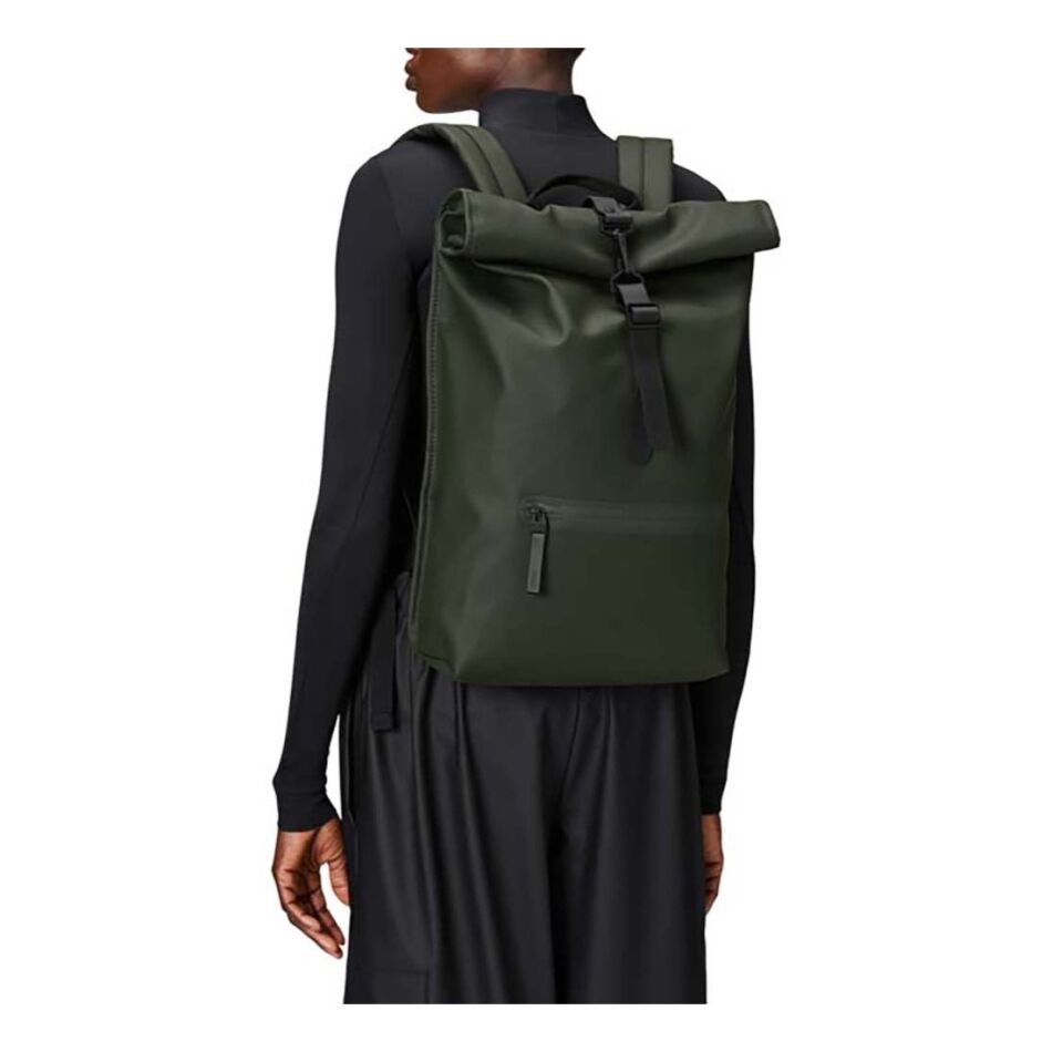 Rains Rolltop Rucksack W3 Green | Wennekes