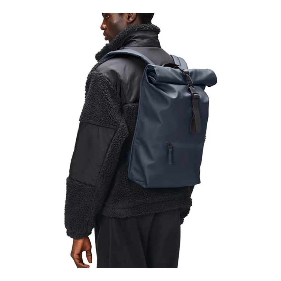 Rains Rolltop Rucksack W3 Navy | Wennekes