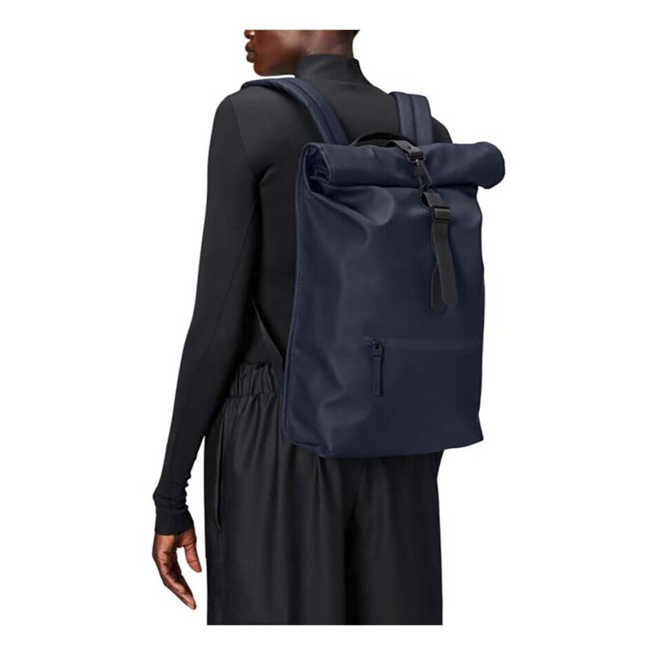 Rains Rolltop Rucksack W3 Navy | Wennekes