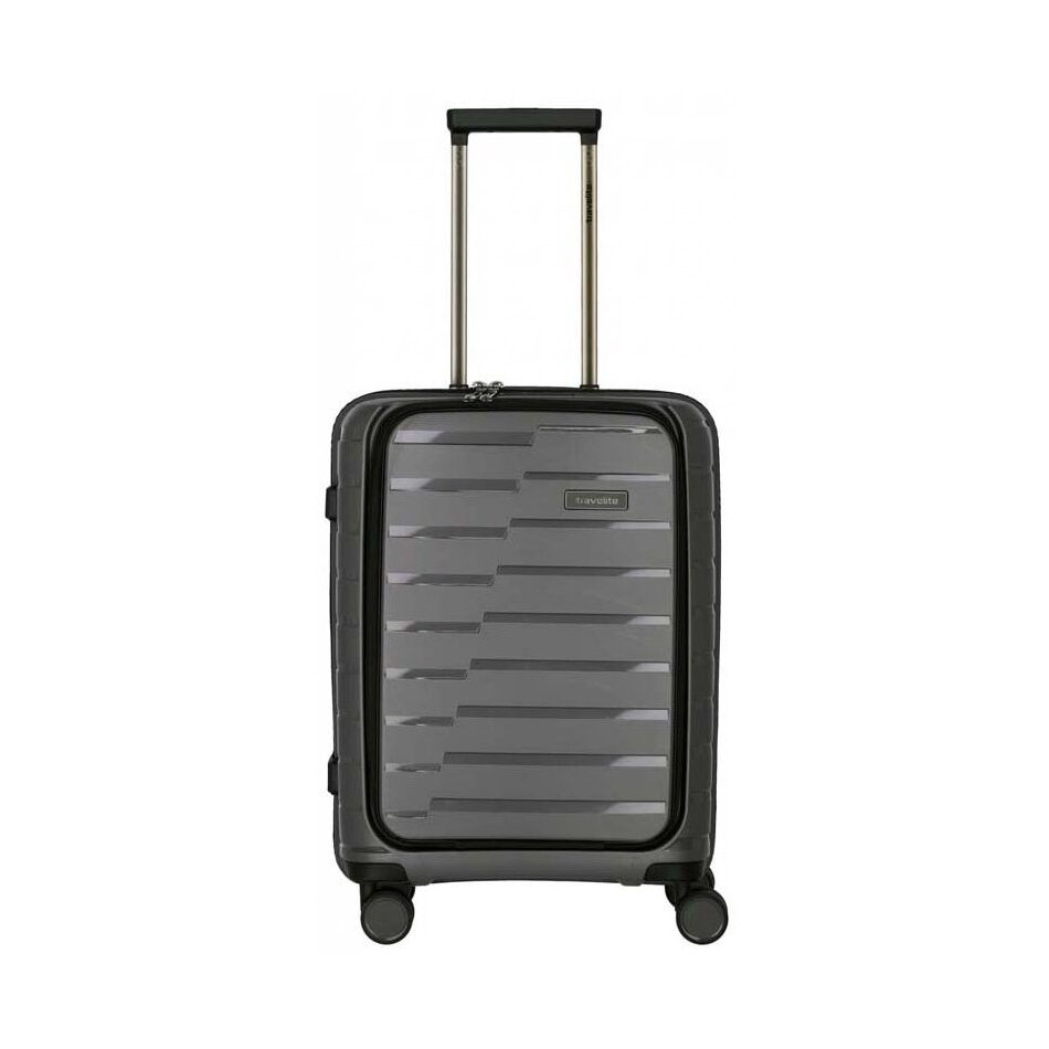 Travelite Air Base 4W Trolley S with Front Pocket Anthraciet | Wennekes