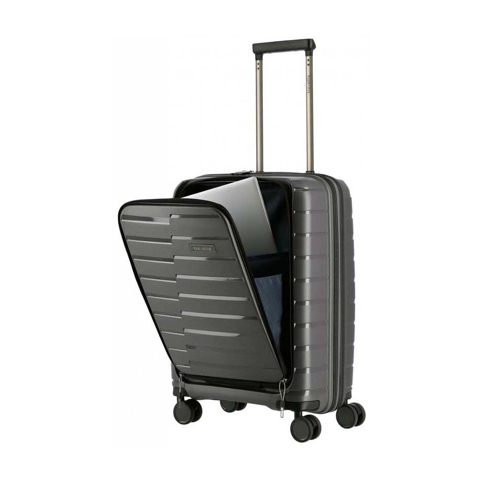 Travelite Air Base 4W Trolley S with Front Pocket Anthraciet | Wennekes