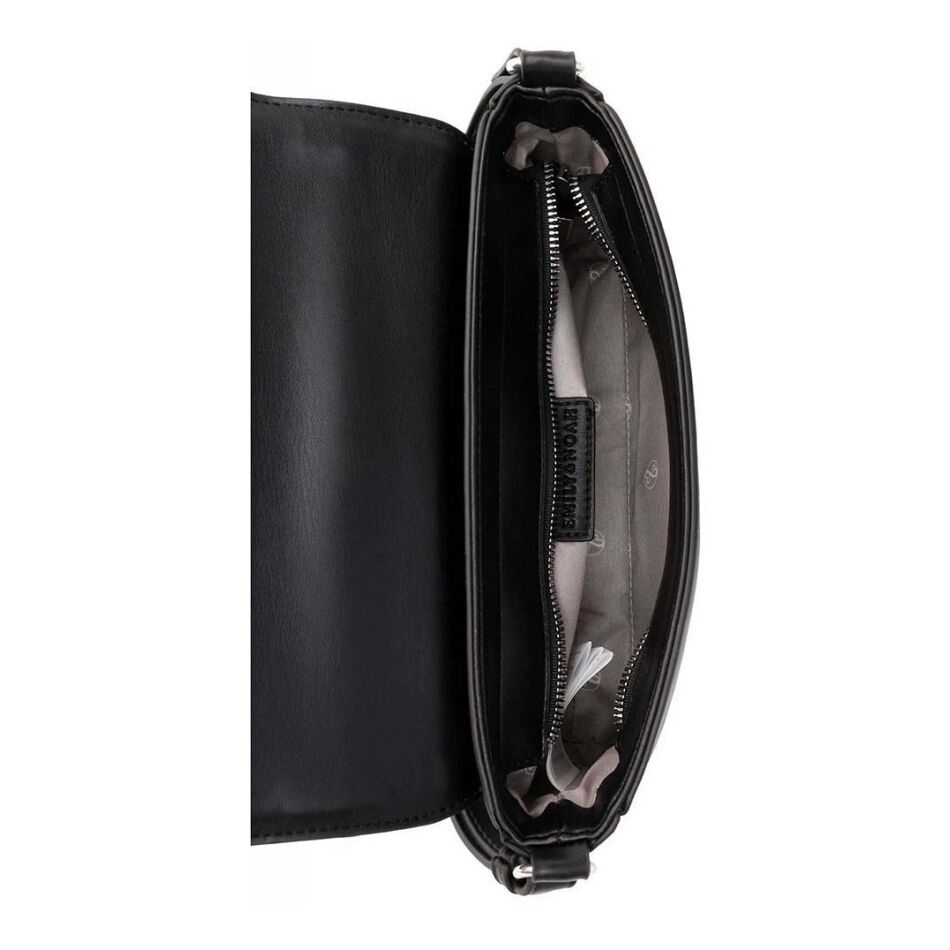Emily & Noah Brenda Handtas Middel met Klep Black | Wennekes
